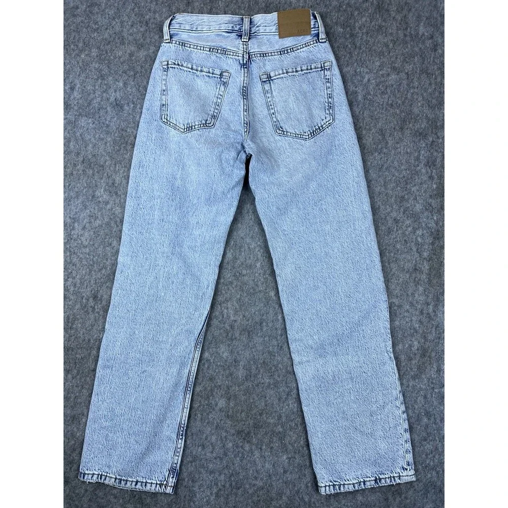 Aeropostale Women's High Rise Baggy Jeans Light Wash Denim Distressed Size 0 R